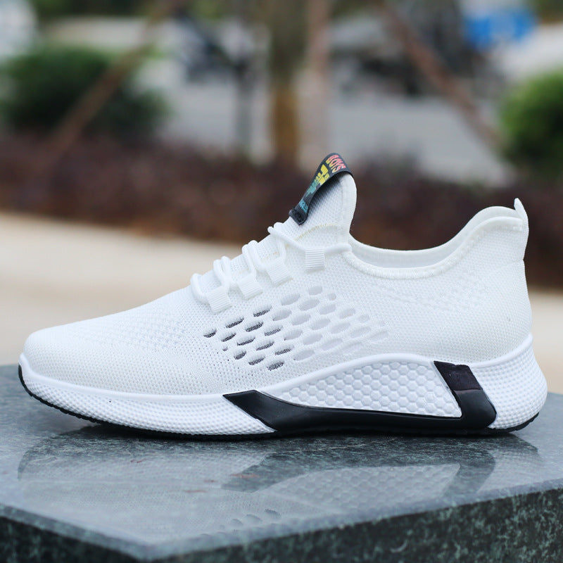 New Sports Shoes Men's Breathable Casual Mesh Shoes Comfort. Lace-up Non-slip Low-top Running Shoes.