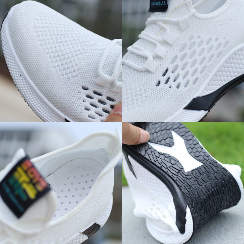 New Sports Shoes Men's Breathable Casual Mesh Shoes Comfort. Lace-up Non-slip Low-top Running Shoes.