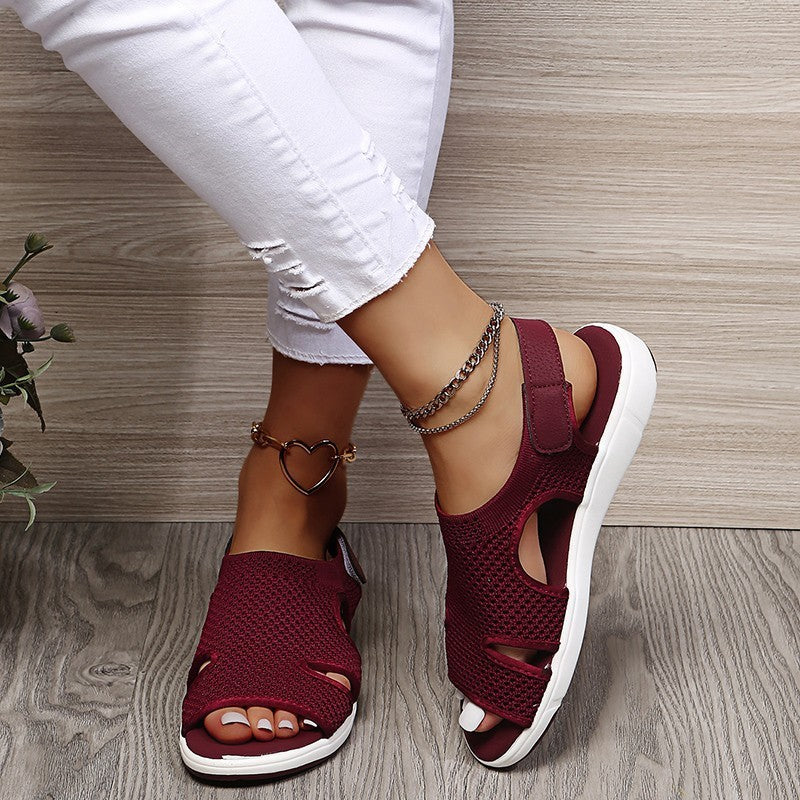 Women's Flat Sandals Rhinestone Breathable Rhinestone Beach Shoes