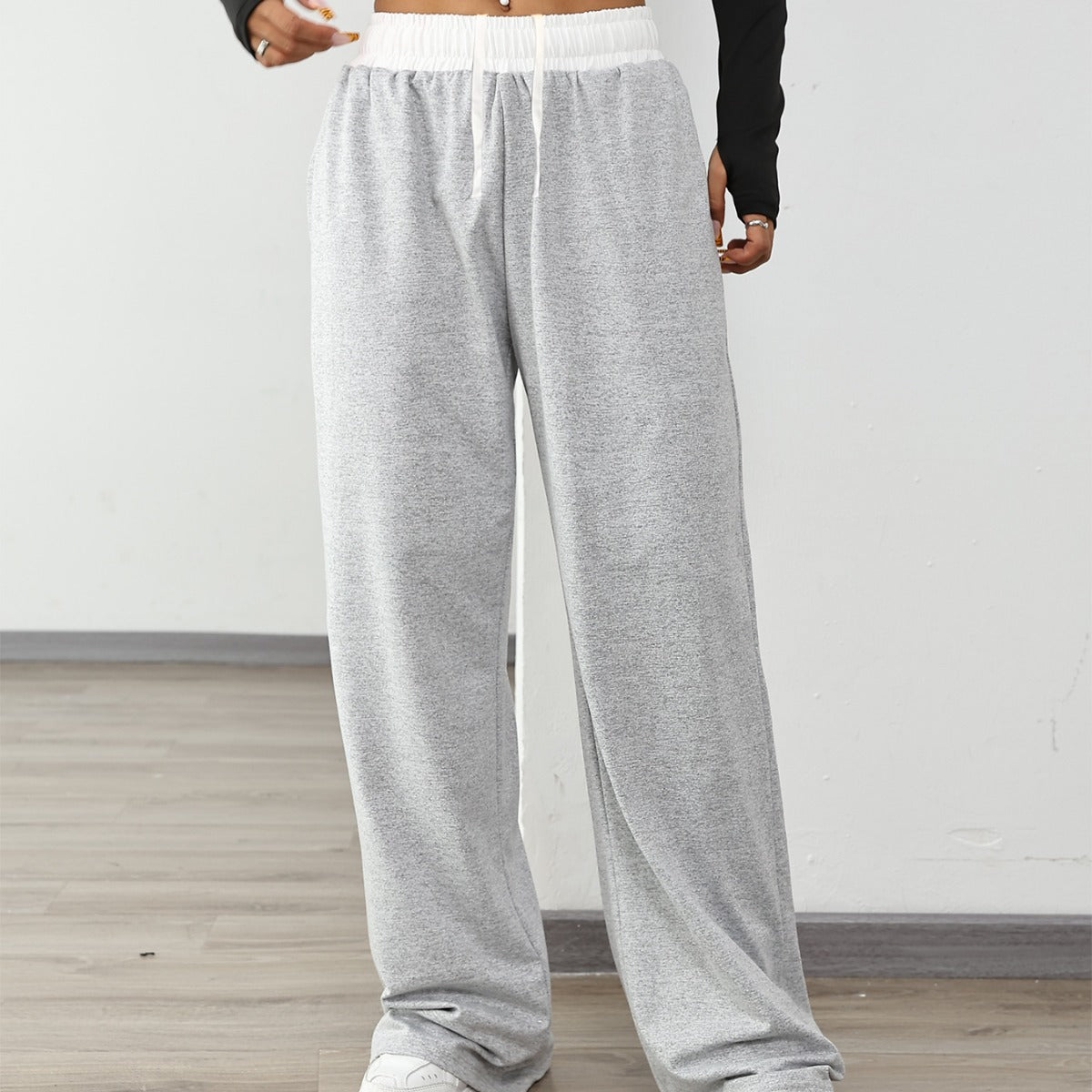 Women's Casual Sports Contrast Color Loose Comfortable Drawstring Trousers