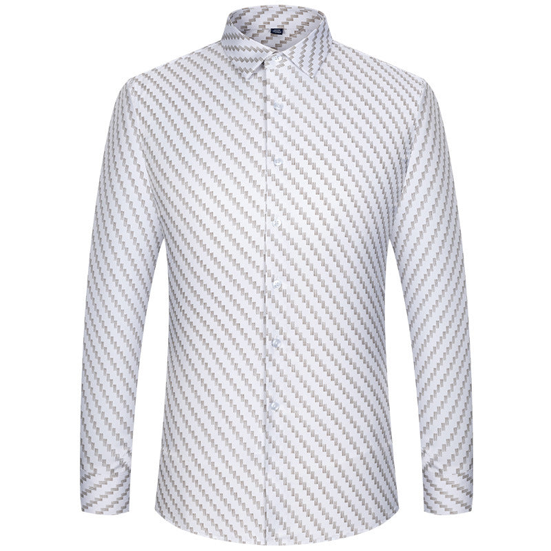 Spring And Autumn Fashion Floral Youth Men's Long-sleeved Shirt
