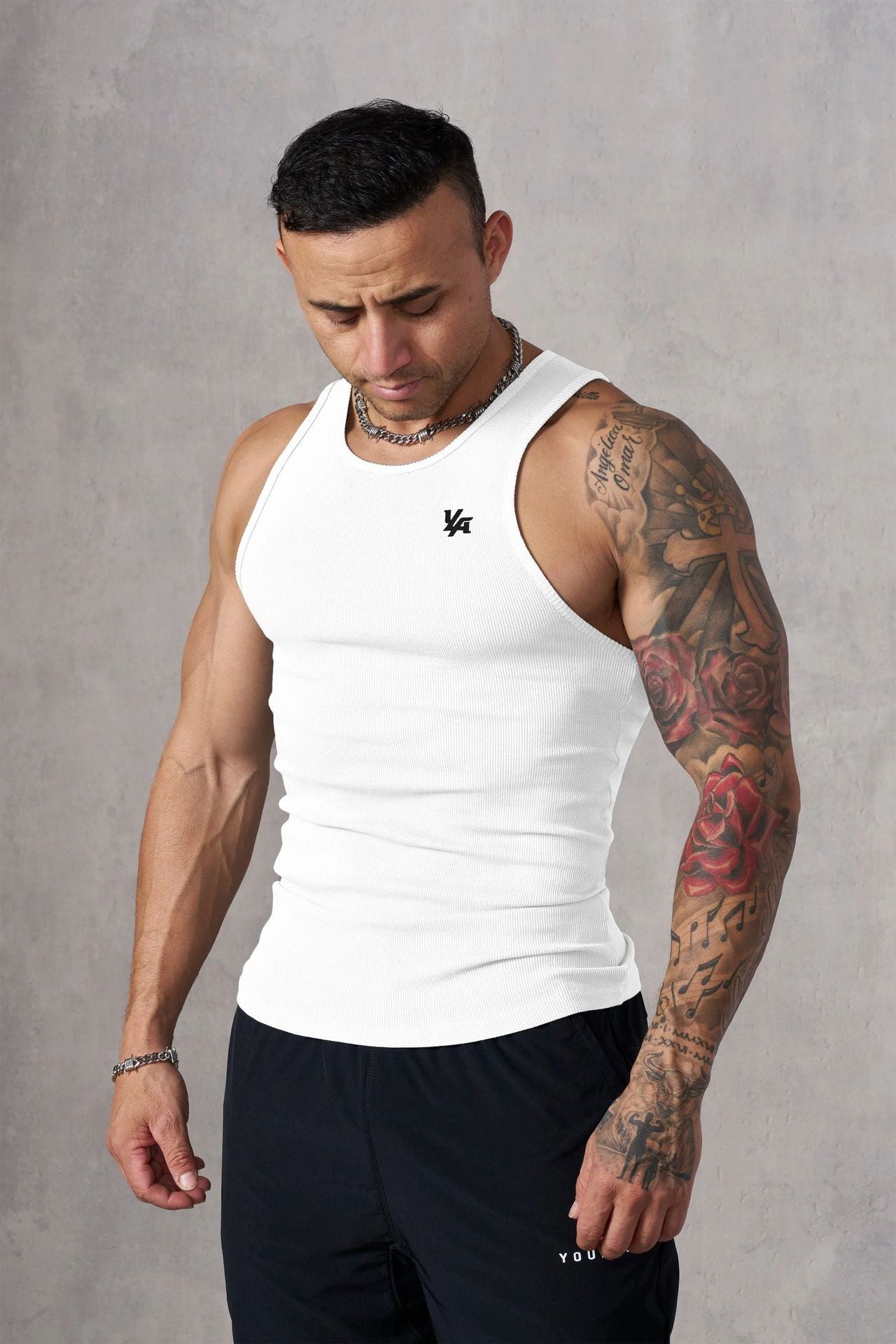 Men's Knitted Ice Silk Rib Top Sports Fitness Vest