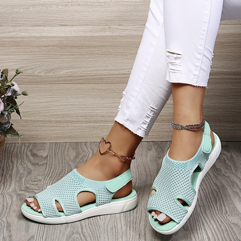 Women's Flat Sandals Rhinestone Breathable Rhinestone Beach Shoes