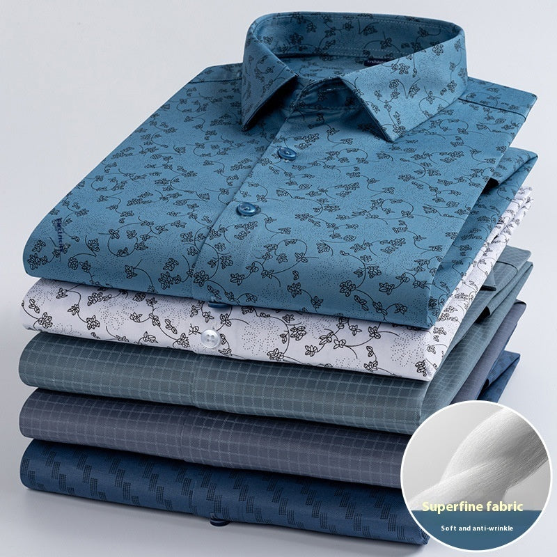 Spring And Autumn Fashion Floral Youth Men's Long-sleeved Shirt