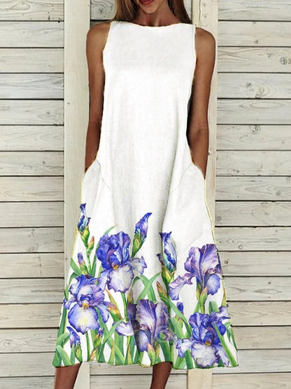 Summer Vintage Floral Print Loose A-Line Dresses