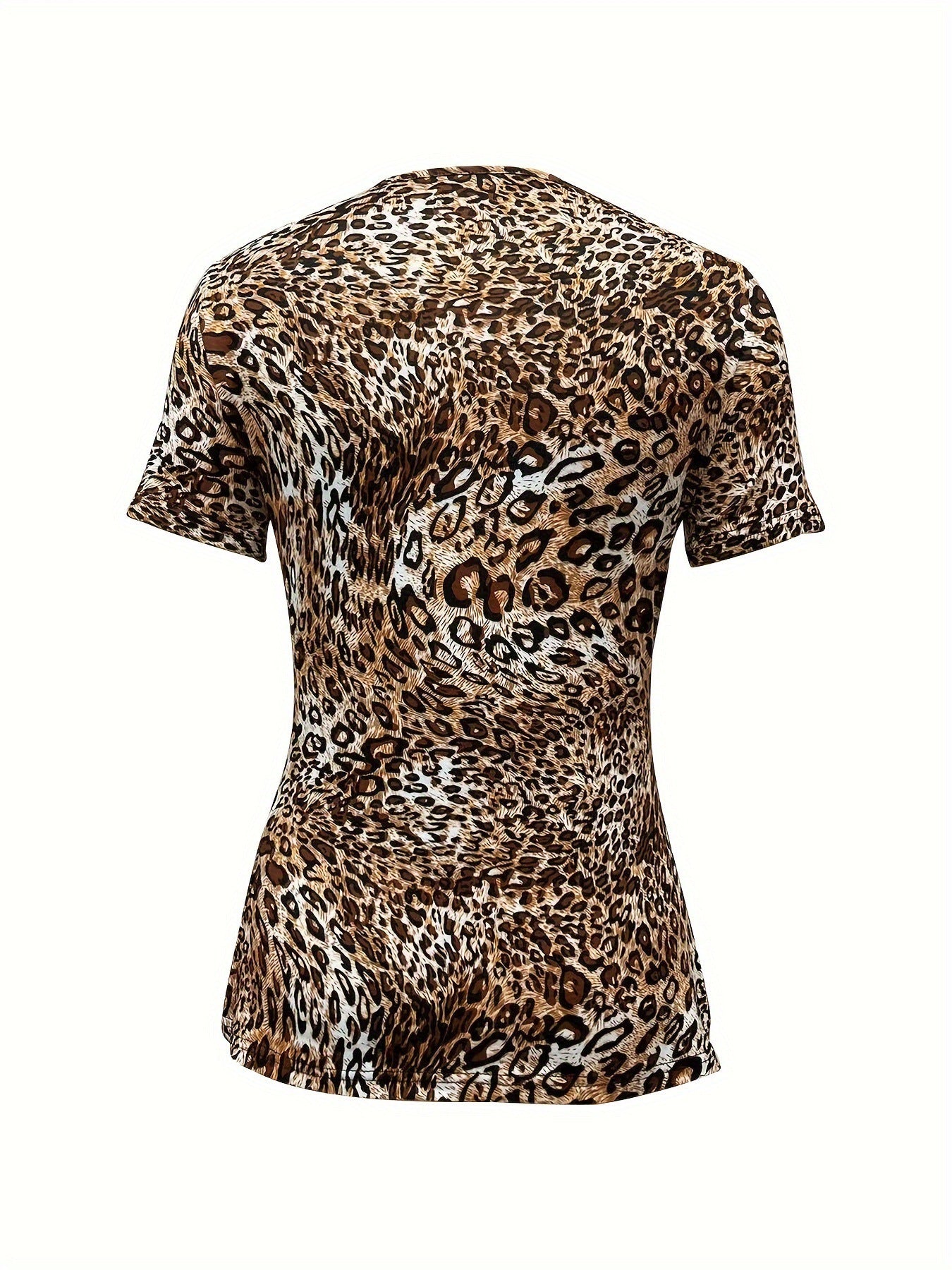 Cross-border Short Sleeve Leopard Print Fake Two-piece T-shirts