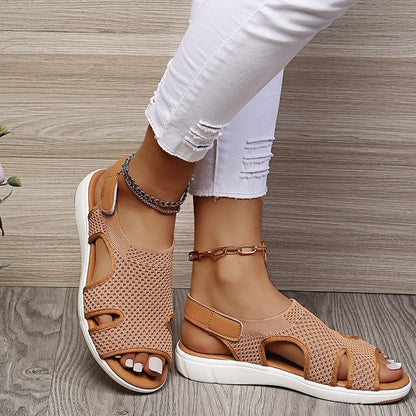 Women's Flat Sandals Rhinestone Breathable Rhinestone Beach Shoes