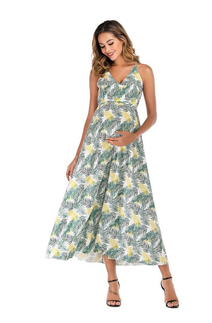 Summer Maternity Wear Maternity Printed Long Skirt