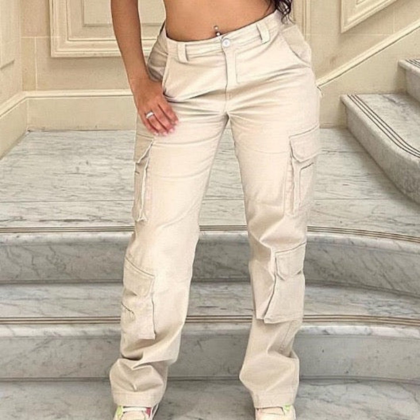 Trendy Workwear Denim Casual Pants For Women