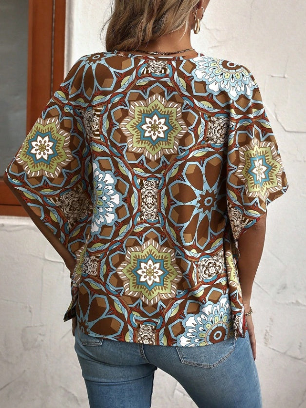 Fashion Casual Bat Wing Sleeve Blouse