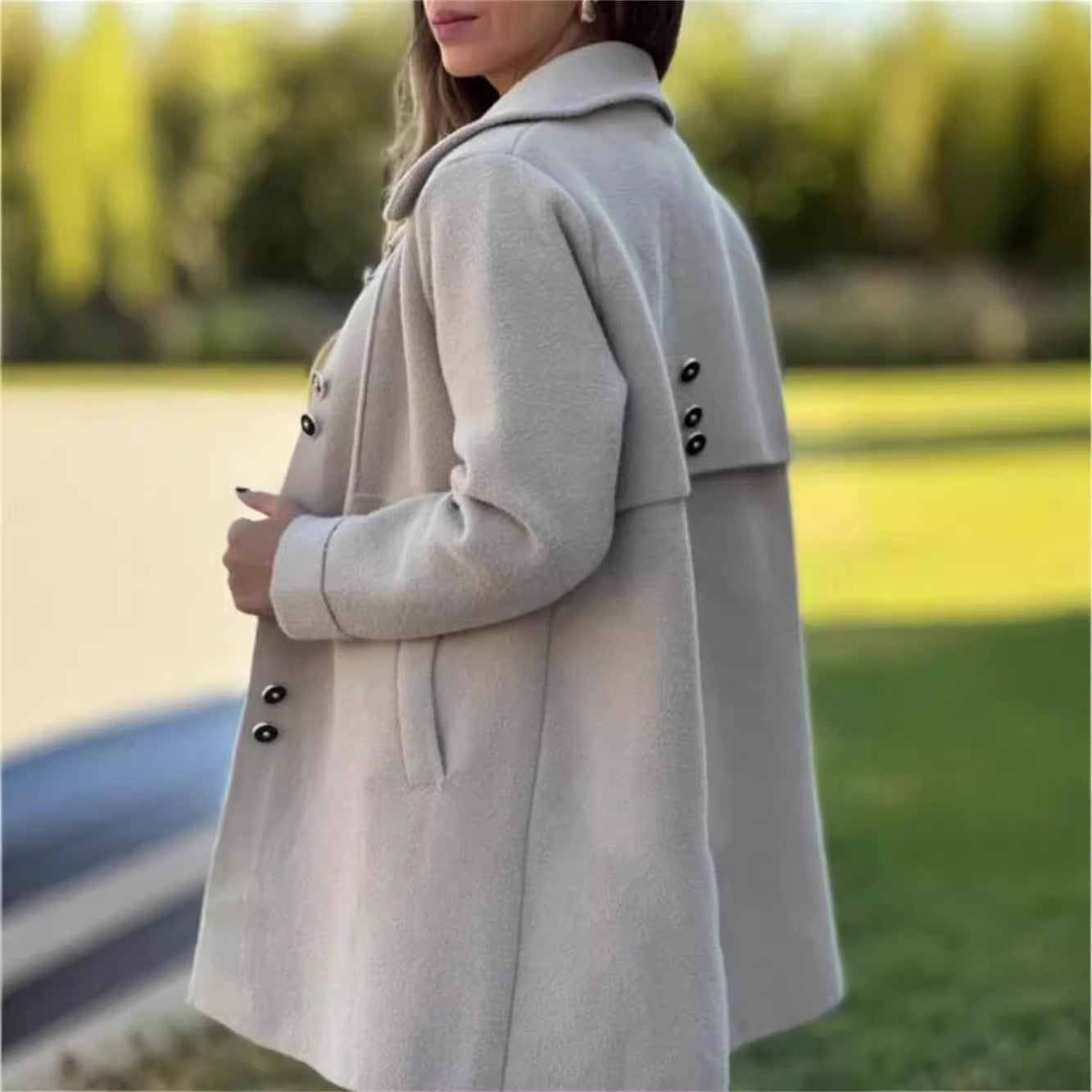 Polar Fleece Autumn And Winter Single-breasted Woolen Coat