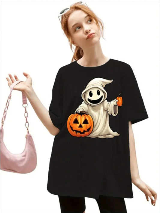 Girls' Cute & Pumpkin Print T-Shirt