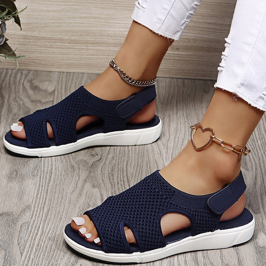 Women's Flat Sandals Rhinestone Breathable Rhinestone Beach Shoes