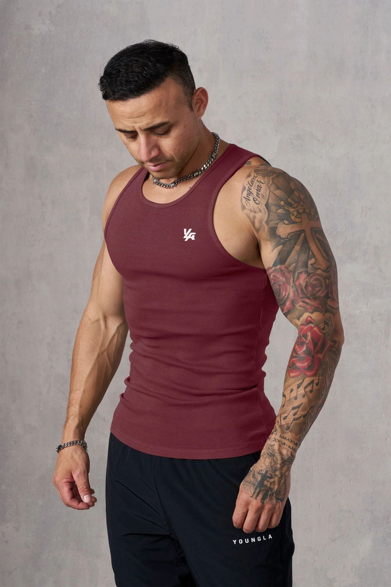 Men's Knitted Ice Silk Rib Top Sports Fitness Vest