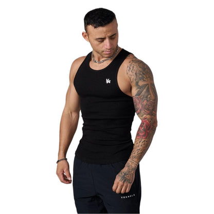 Men's Knitted Ice Silk Rib Top Sports Fitness Vest
