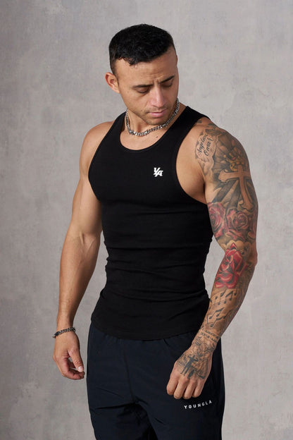Men's Knitted Ice Silk Rib Top Sports Fitness Vest