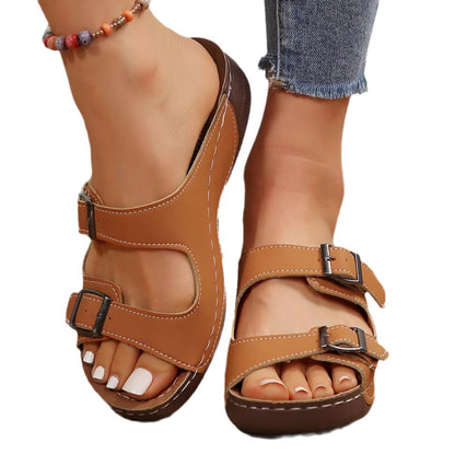 Casual Fashion Platform Increased Plus Size Women's Summer Wedge Platform Slippers