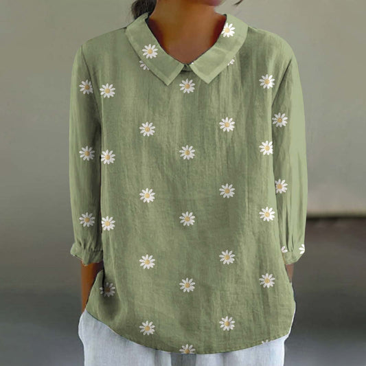 Women's Fashionable Retro Style Floral Print Shirt