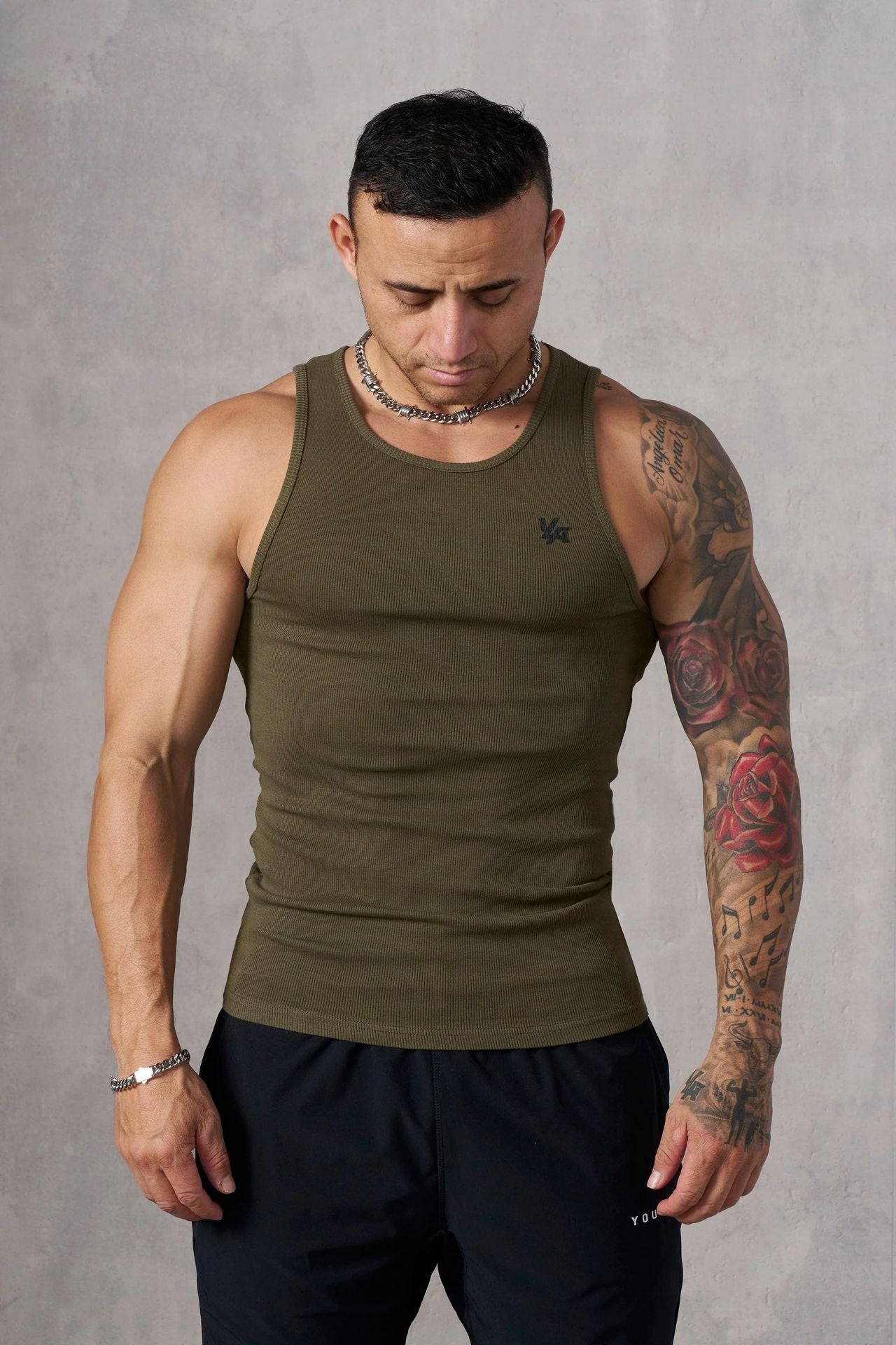 Men's Knitted Ice Silk Rib Top Sports Fitness Vest