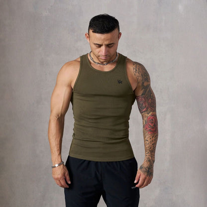 Men's Knitted Ice Silk Rib Top Sports Fitness Vest