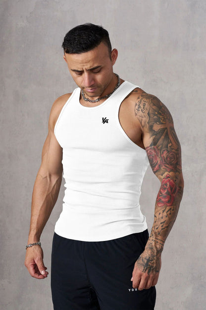 Men's Knitted Ice Silk Rib Top Sports Fitness Vest