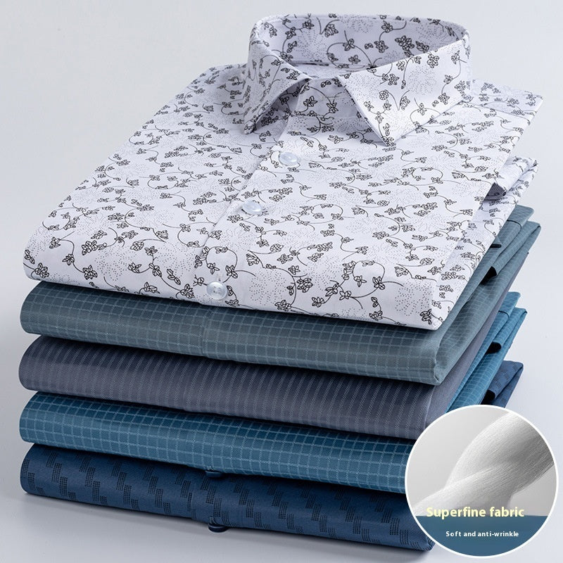 Spring And Autumn Fashion Floral Youth Men's Long-sleeved Shirt