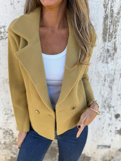 New Women's Casual Woolen Button Graceful Suit Jacket