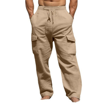 Men's Summer Wear Fashion Drawstring Multi-pocket Pants