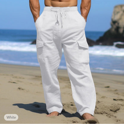 Men's Summer Wear Fashion Drawstring Multi-pocket Pants